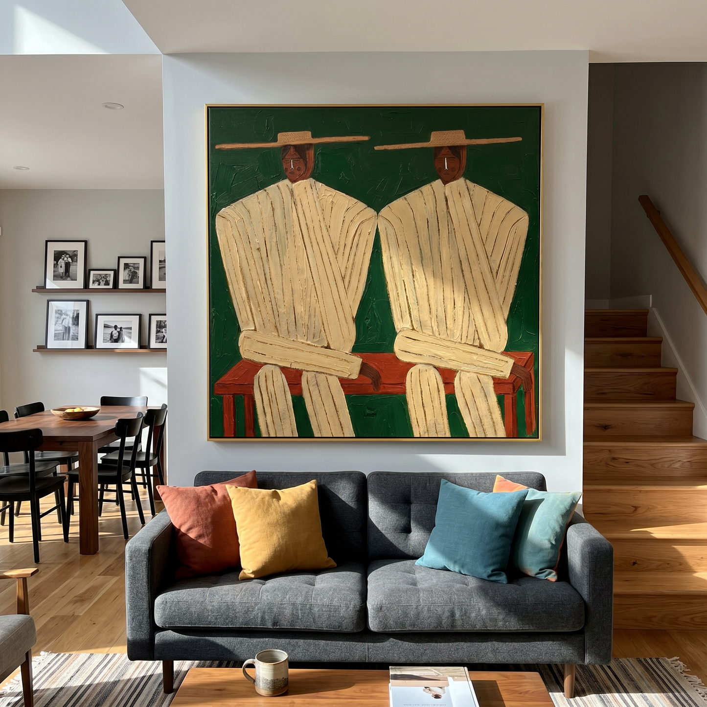 Desert Twins Textured Portrait Canvas Art