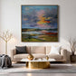Sunset Harbor Impressionist Landscape Canvas Art