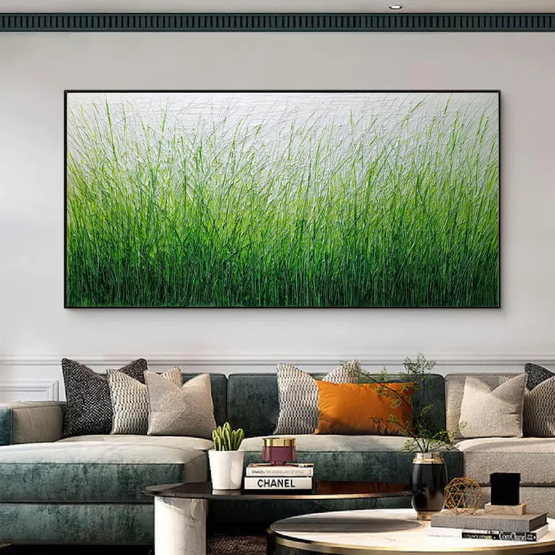 Verdant Breeze Grassland Painting