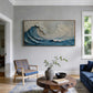 Turquoise Crested Wave Thick Texture Painting