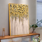 Golden Cascade Botanical Abstract Painting