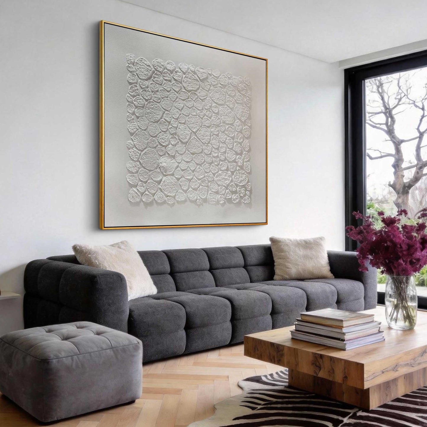 Pebble Textured Minimalist Painting