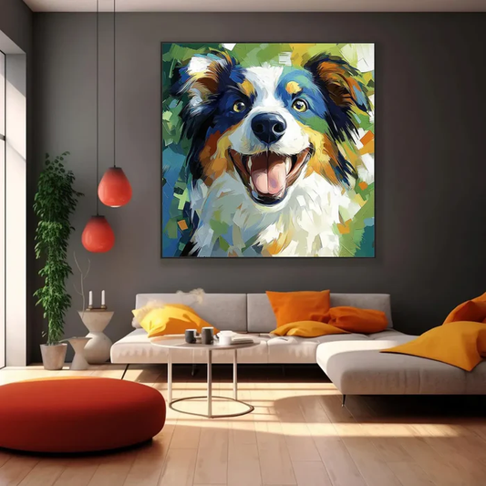 Colorful Dog Portrait Painting