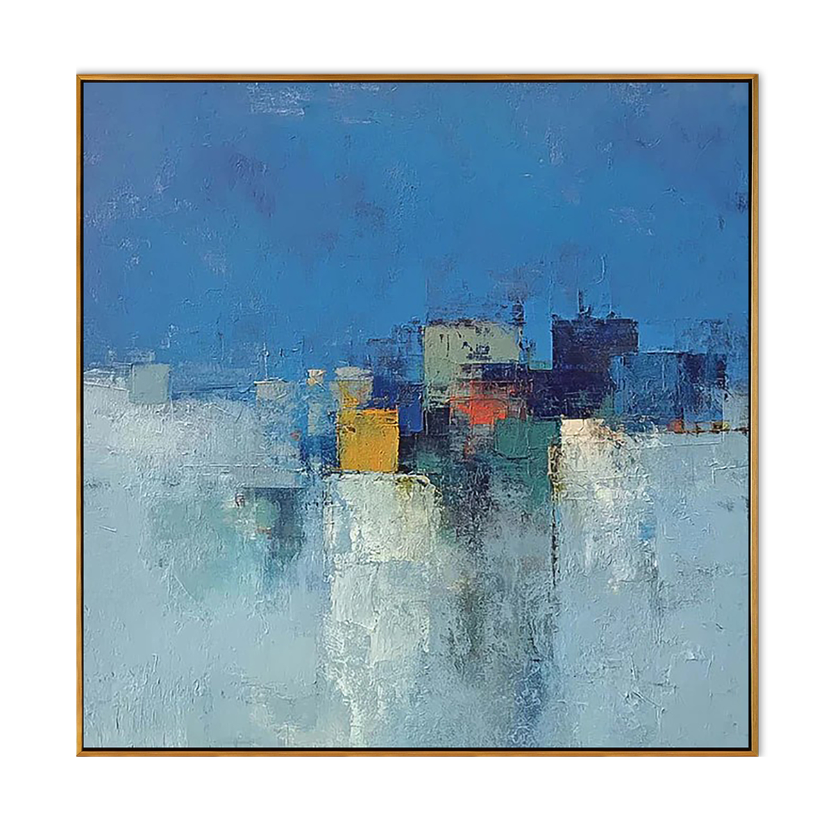 Cobalt Horizon Abstract Cityscape