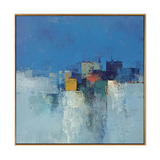 Cobalt Horizon Abstract Cityscape