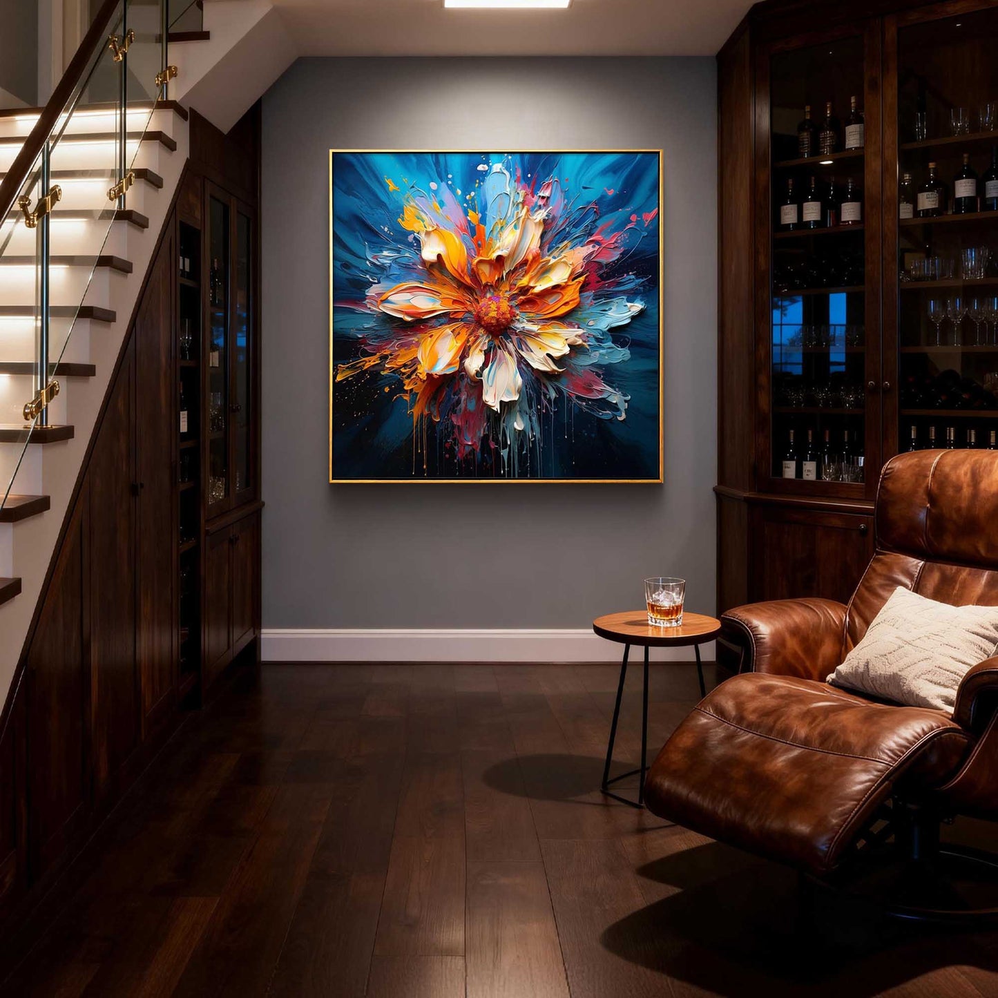 Aurora Bloom 3D Impasto Abstract Floral Painting