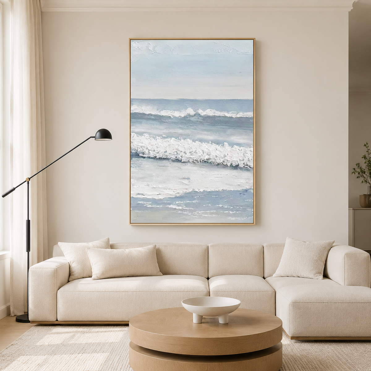 Whispering Tide Minimalist Seascape Textured Painting #RCK7£¨77£©