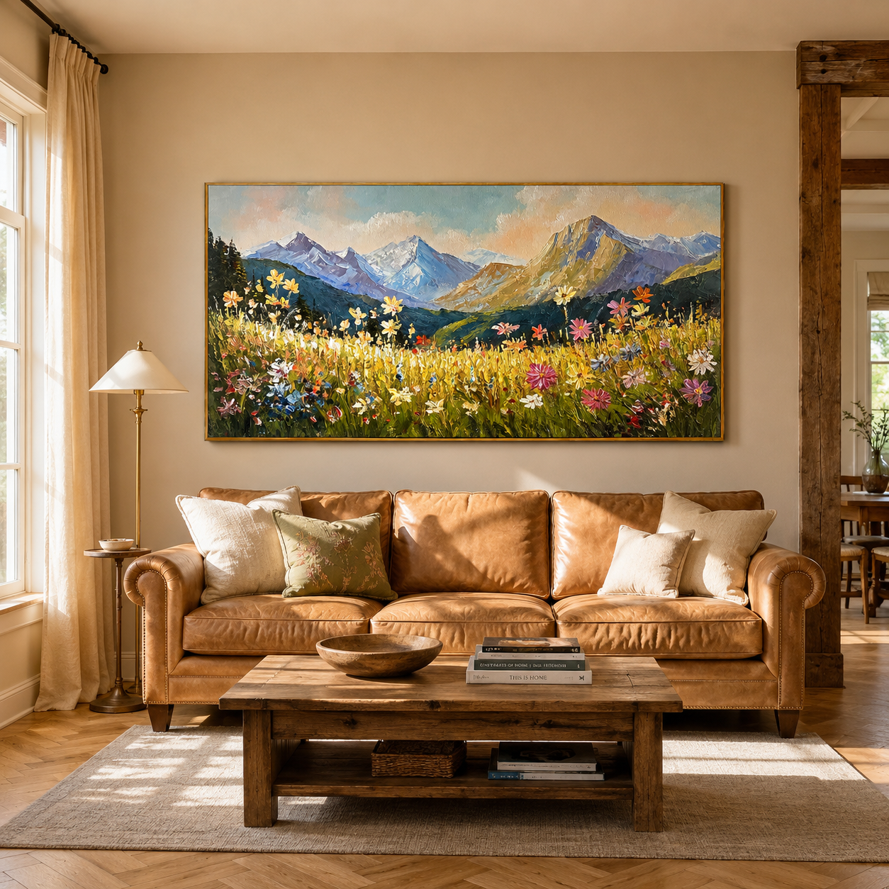 Alpine Bloom Landscape Painting #REX2 (471)