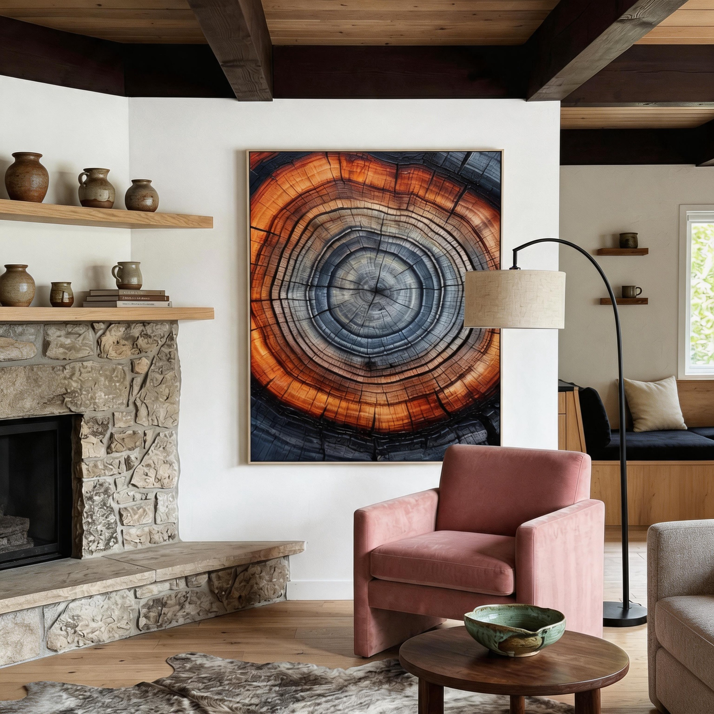 Wood Rings Cross-Section Textured Canvas Art