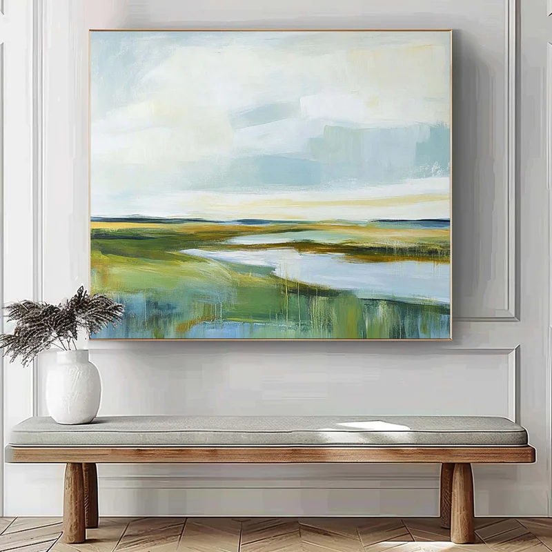 Soft Green Landscape Painting