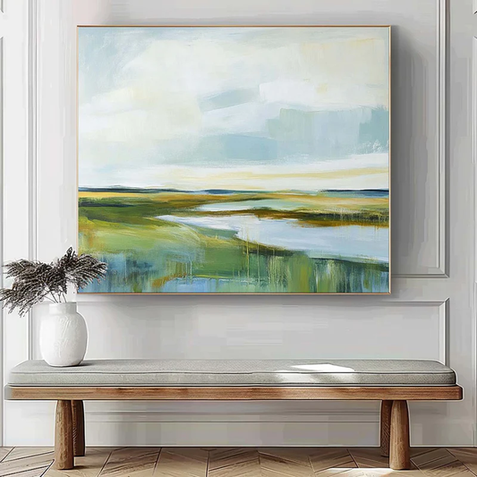 Soft Green Landscape Painting