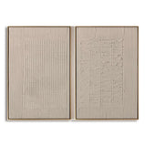 Set of 2 Beige Textured Paintings