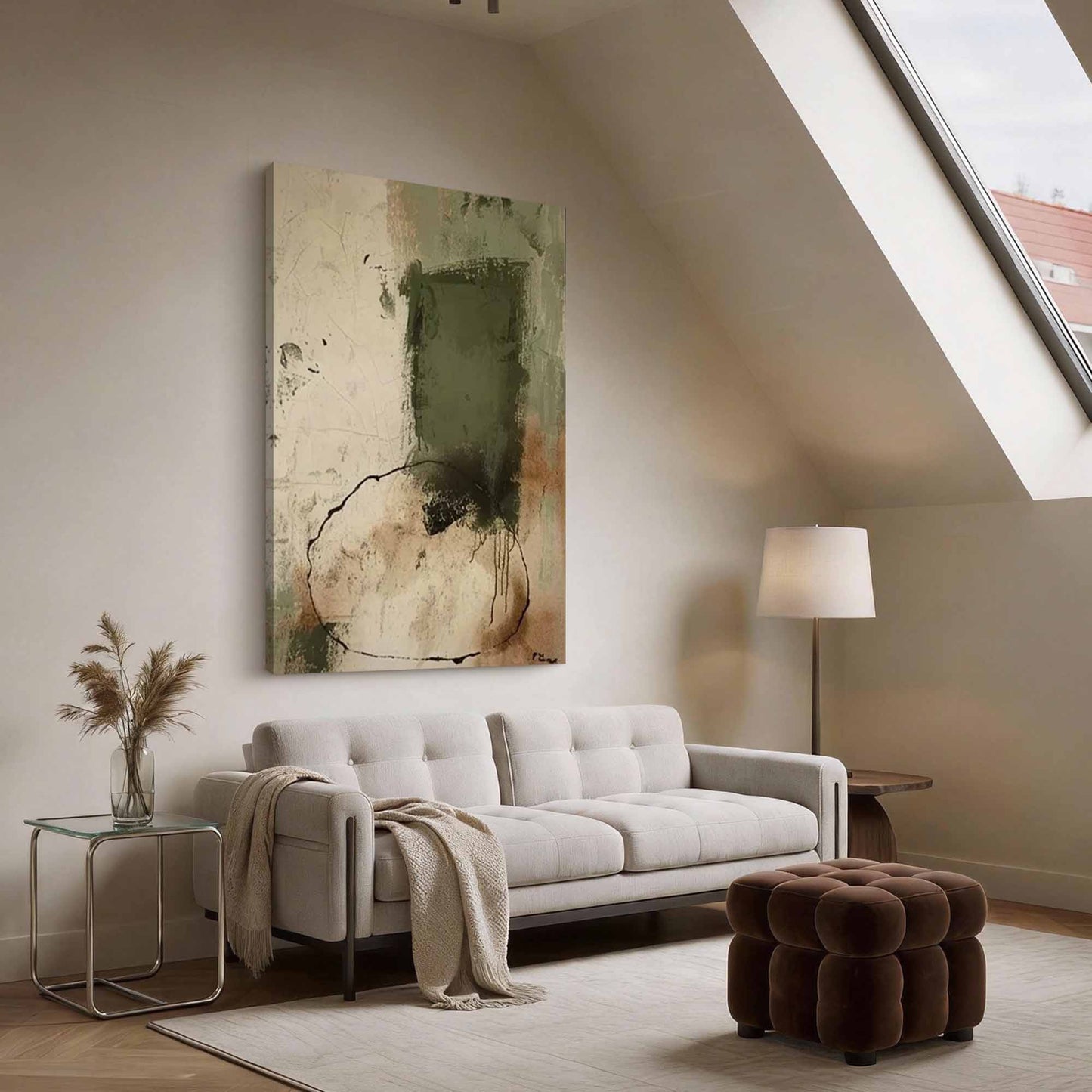 Mossy Earth Abstract Canvas Art