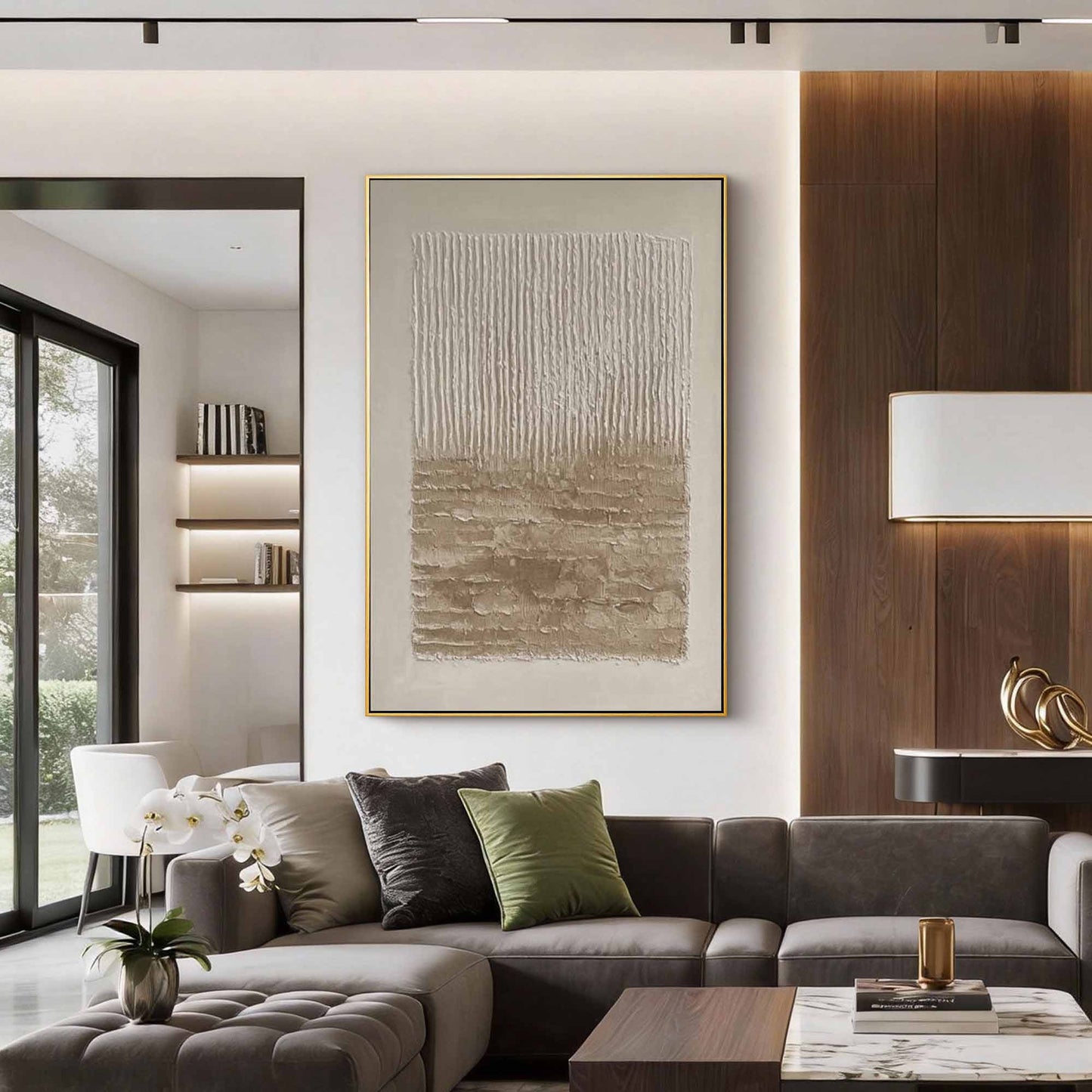 Neutral Cascade Wabi Sabi Canvas Art