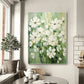Soft Meadow White Blossoms Abstract Painting