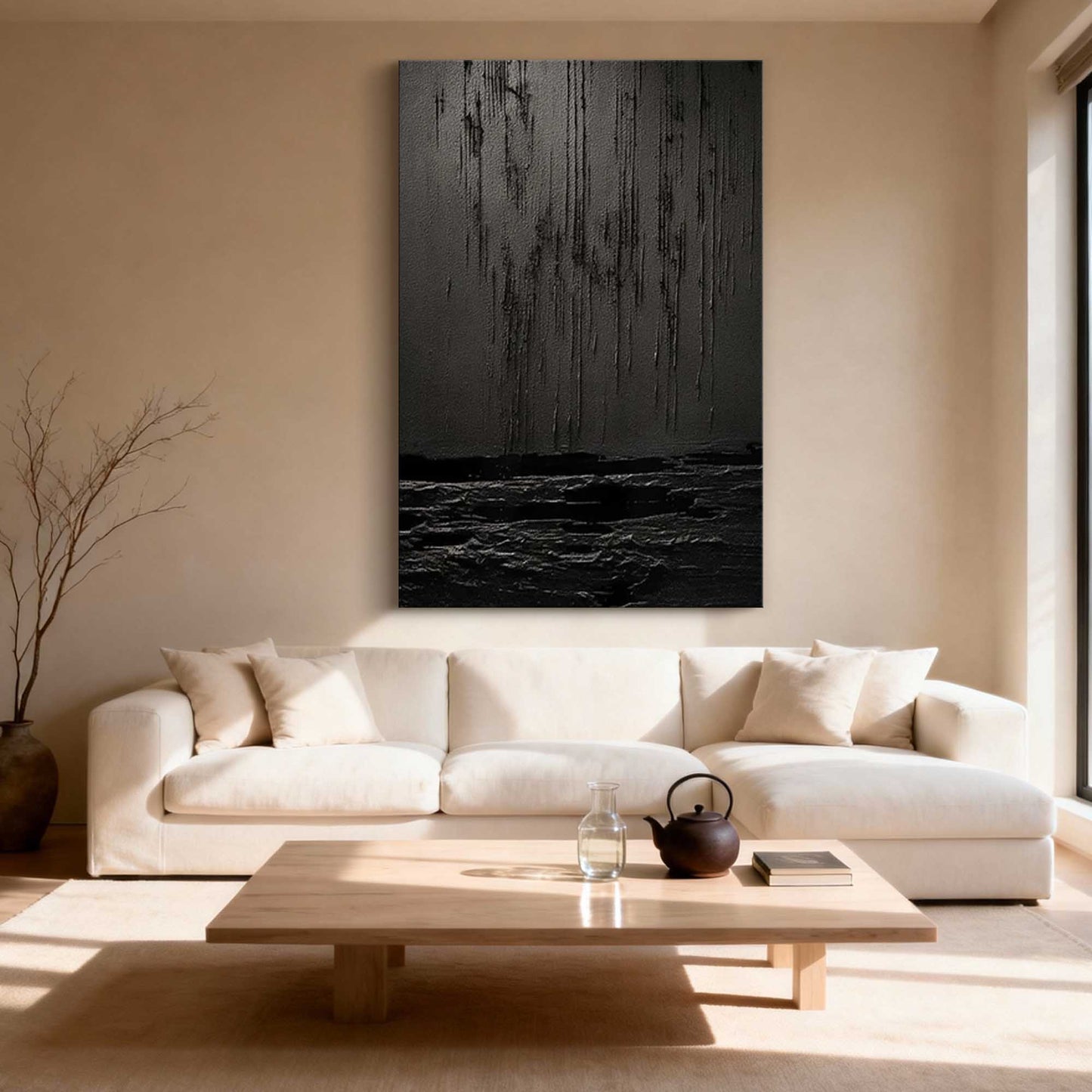 Midnight Storm Abstract Sea Canvas Art