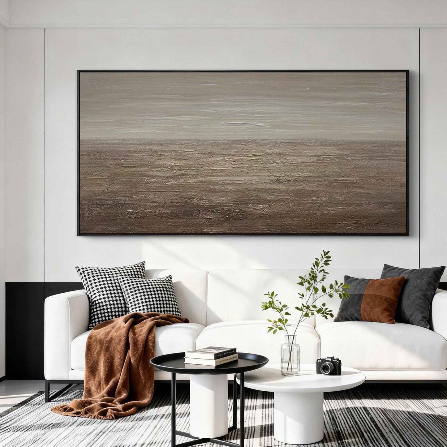 Taupe Horizon Minimalist Painting