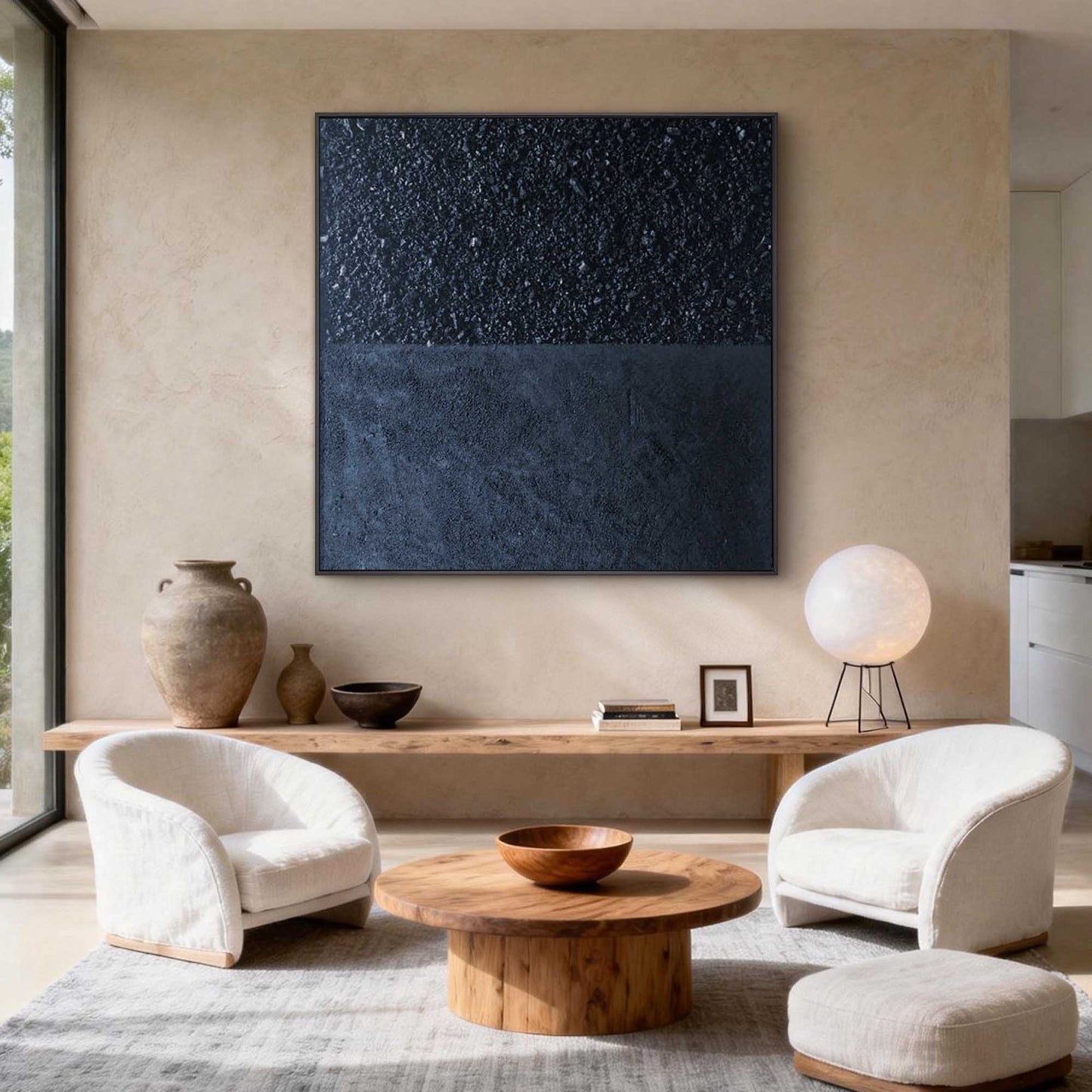 Midnight Split Textured Painting
