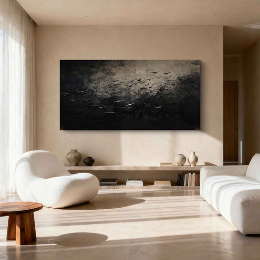 Nocturnal Flight Abstract Canvas Painting