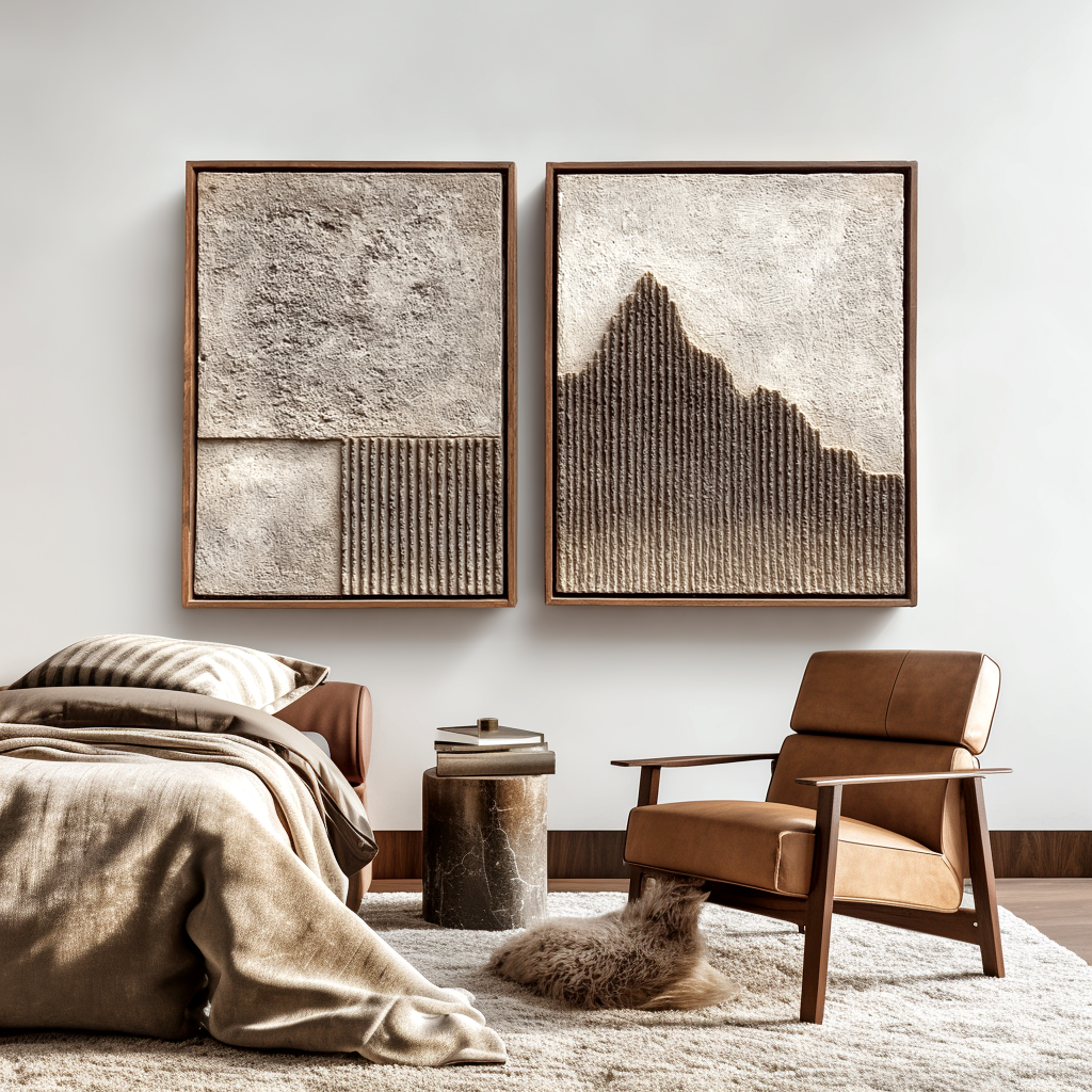 Wabi Sabi Textured Wall Art Set #ART83