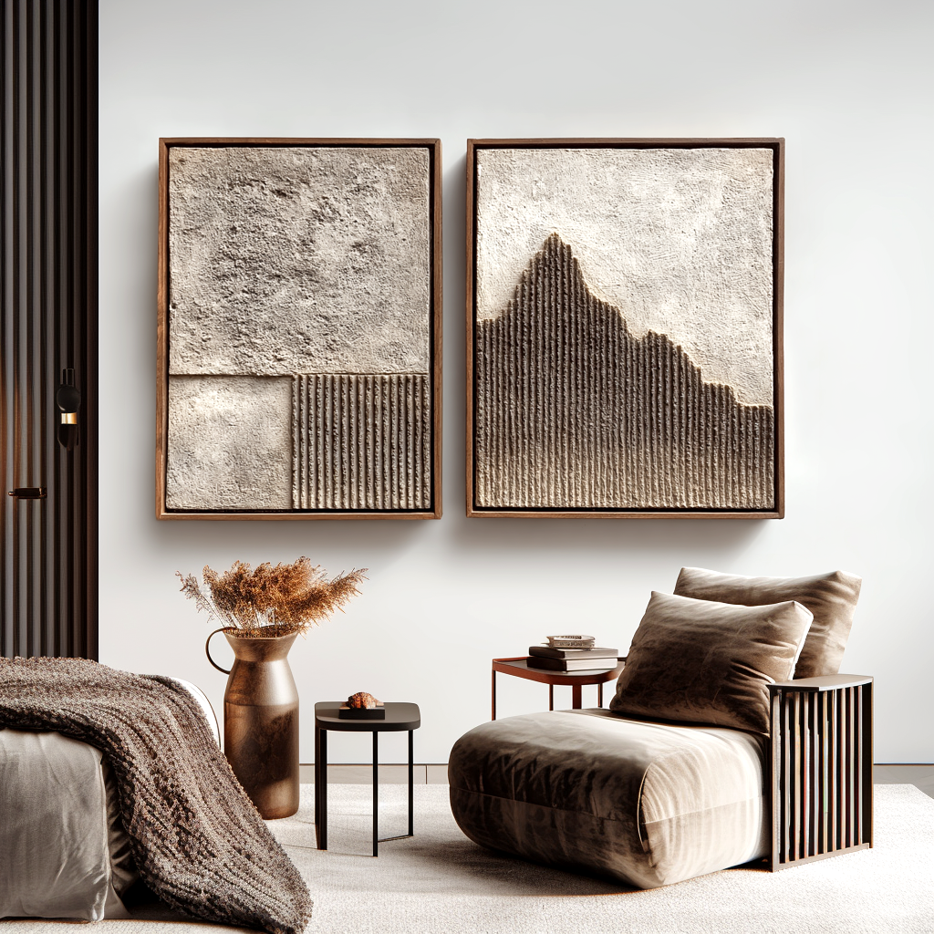 Wabi Sabi Textured Wall Art Set #ART83