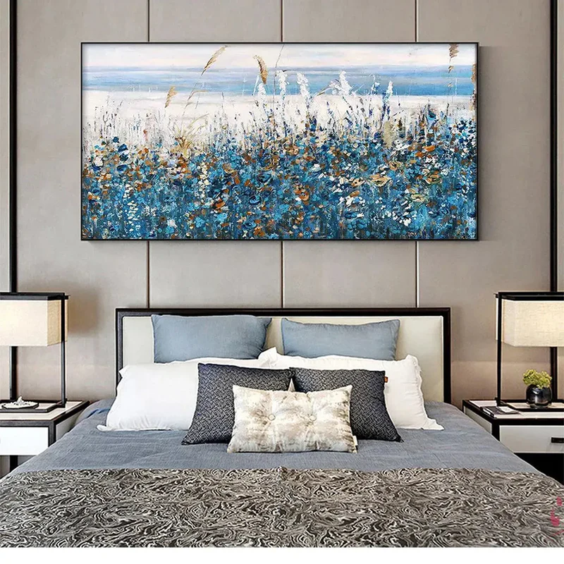Blue Coastal Textured Painting