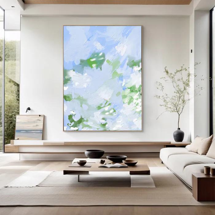 Blue Meadow Abstract Painting