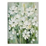Soft Meadow White Blossoms Abstract Painting