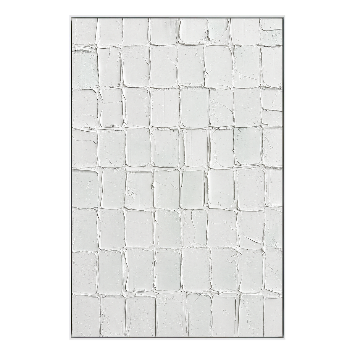 Whispered Texture Minimalist White Abstract Painting
