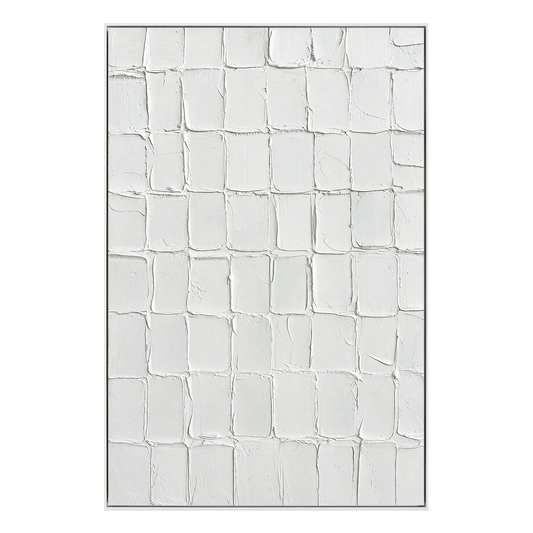 Whispered Texture Minimalist White Abstract Painting