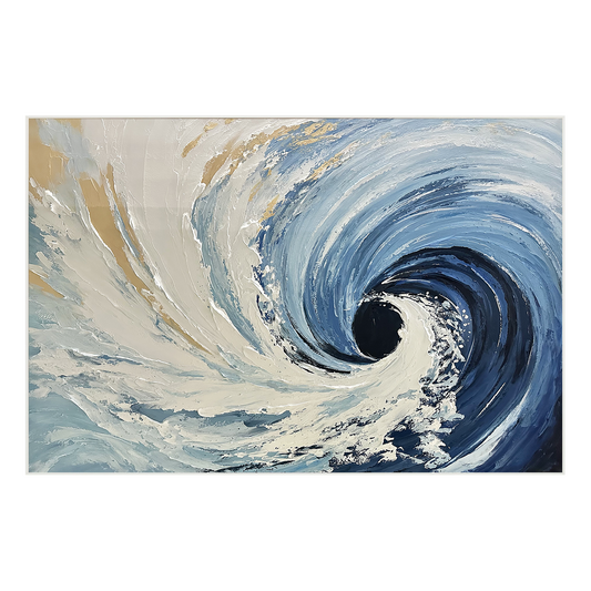 Ocean Whirl Blue Abstract Painting #PH0112