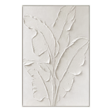 Ivory Whisper Leaves Abstract Painting