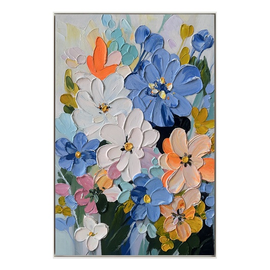 Bloom Symphony Colorful Floral Textured Painting #MH1130
