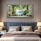 Window Escape–Serene Lake Landscape Painting