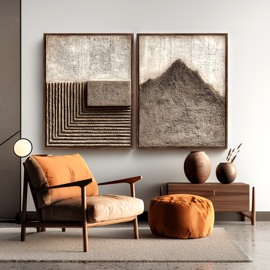 Wabi Sabi Textured Wall Art Set #ART84