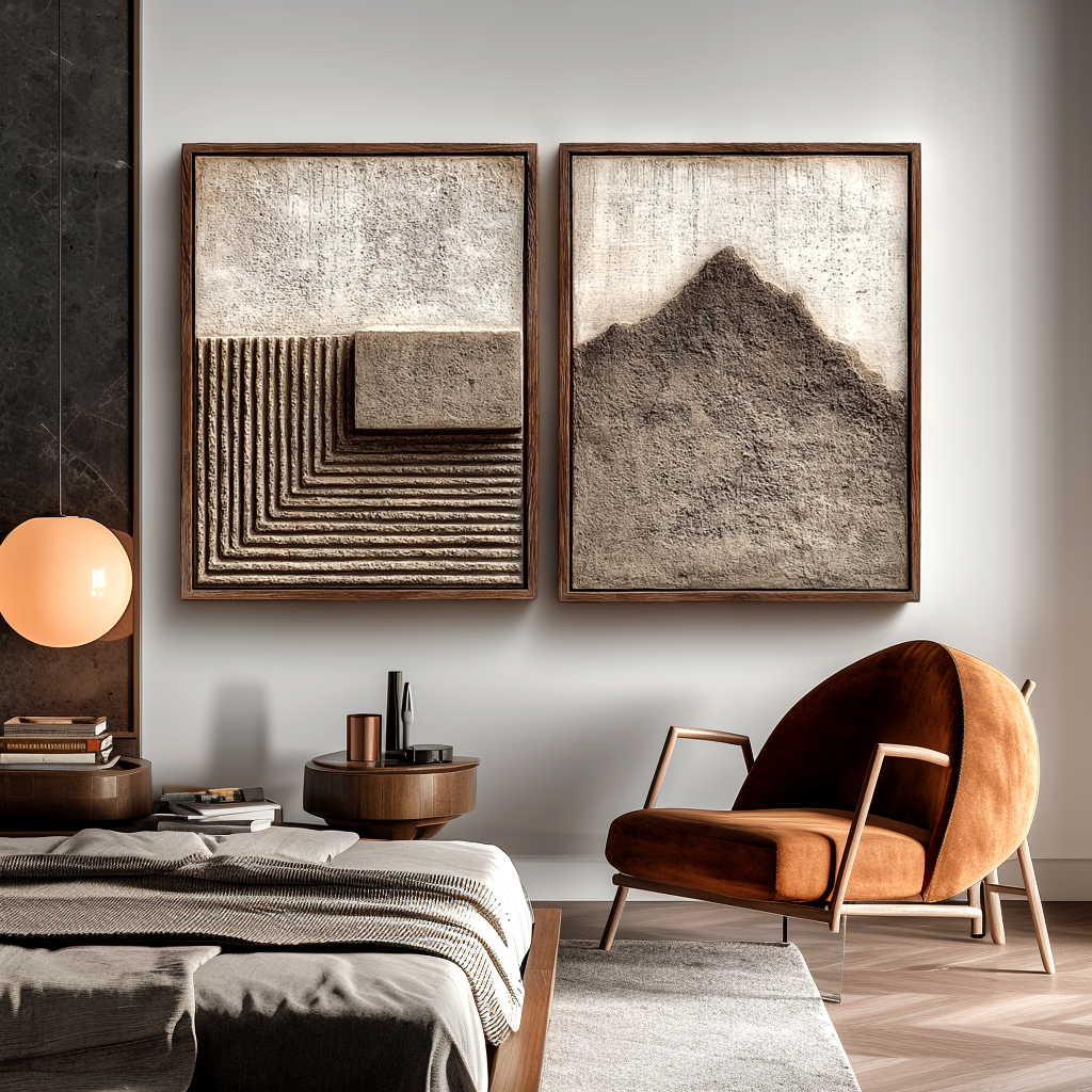 Wabi Sabi Textured Wall Art Set #ART84