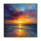 Aurora Tide Sunset Ocean Impasto Oil Painting