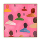 Crowd on Pink Abstract Painting