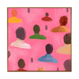 Crowd on Pink Abstract Painting