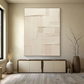 Ivory Stitched Texture Abstract Painting