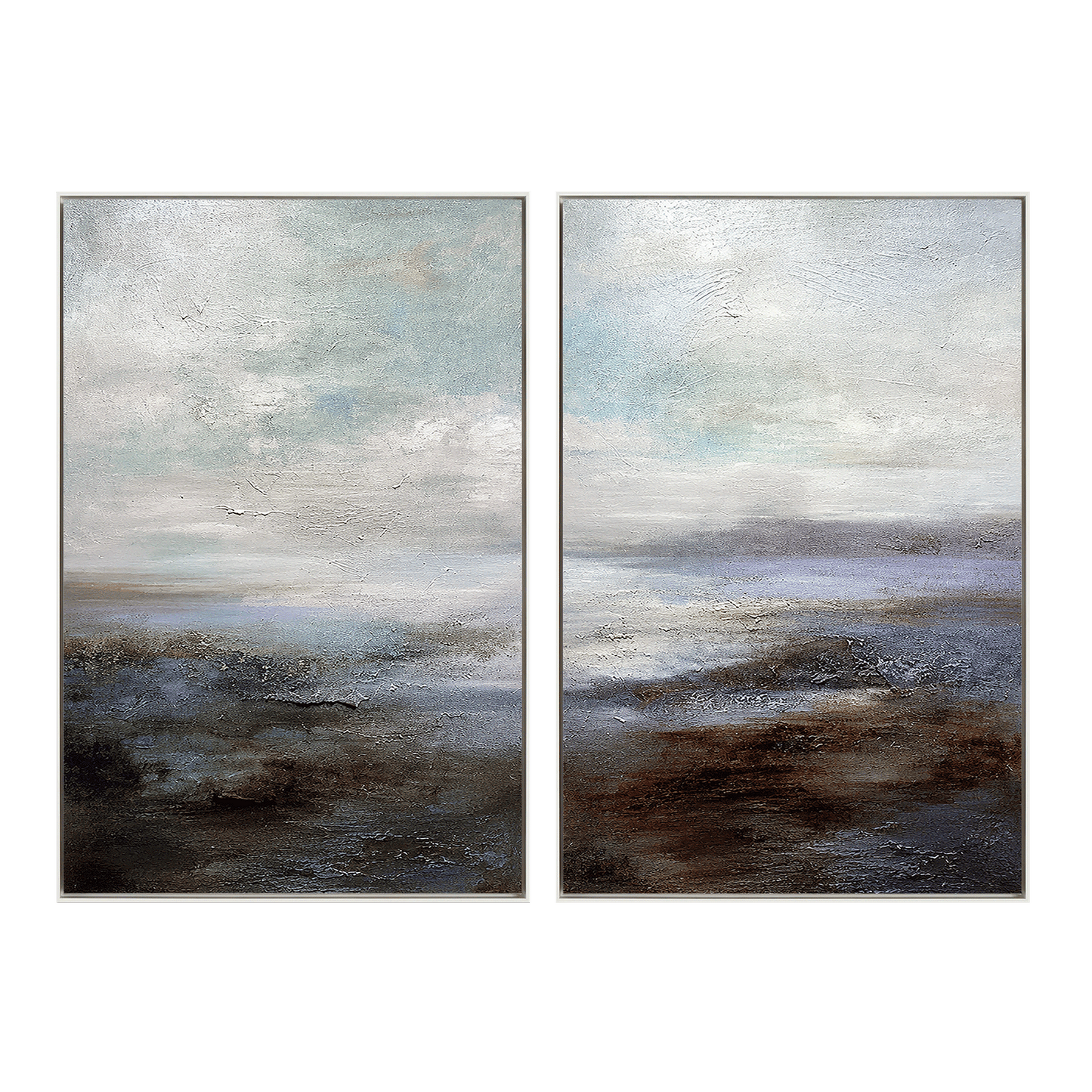 Tranquil Horizon Abstract Landscape Painting Set Set of 2