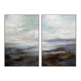Tranquil Horizon Abstract Landscape Painting Set Set of 2