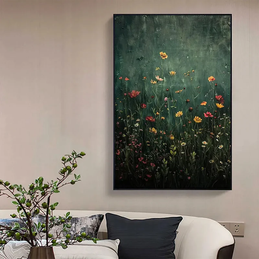 Twilight Meadow Floral Painting