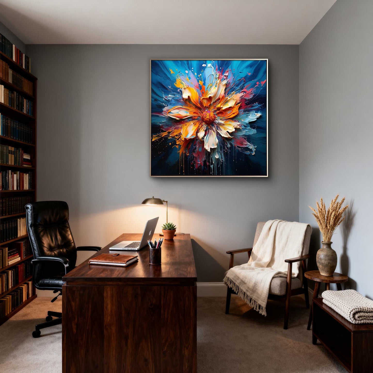 Aurora Bloom 3D Impasto Abstract Floral Painting
