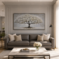 Silver Tree Textured Painting