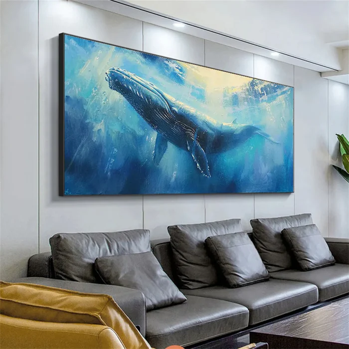 Ocean Dawn Blue Whale Painting