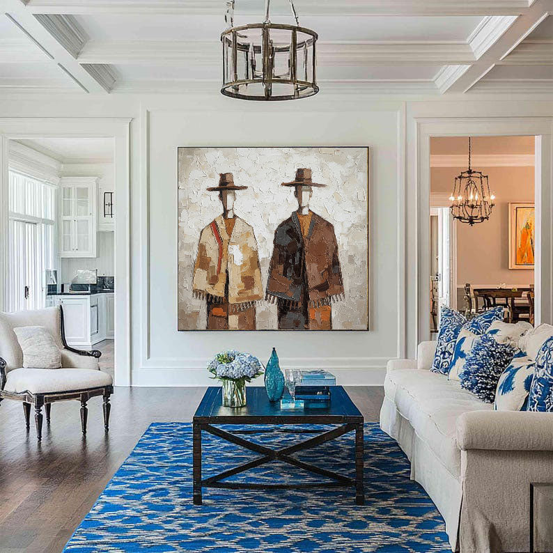 Twin Tradition – Textured Cultural Figurative Painting