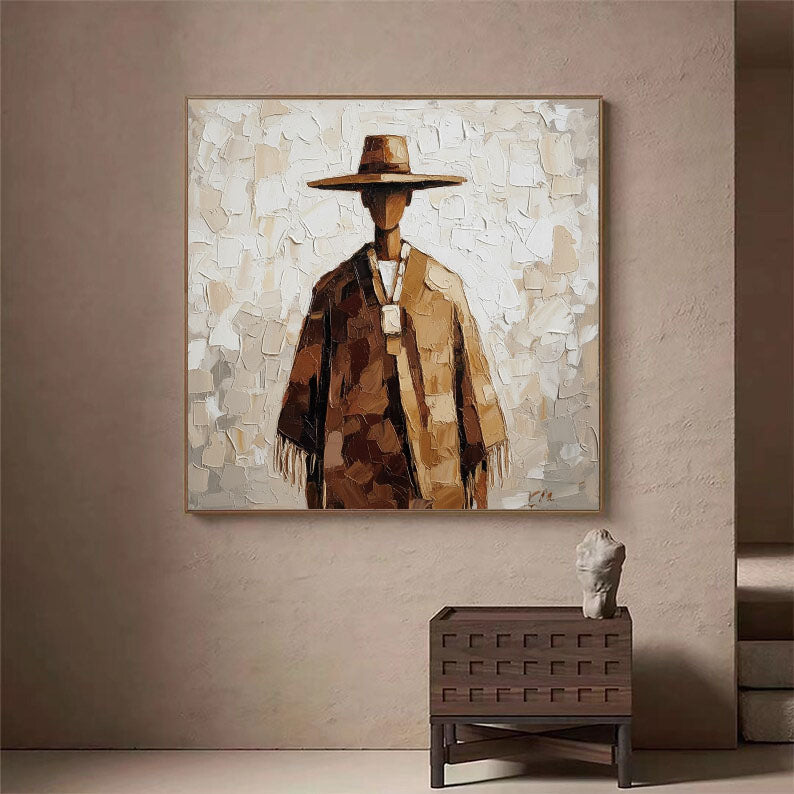 Cultural Nomad – Textured Folk Figure Art Painting