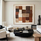 Sienna Mosaic Grid Abstract Painting