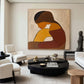 Quiet Embrace Earth-Tone Figurative Painting